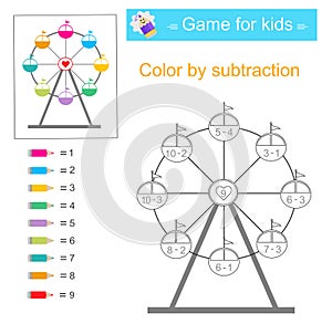 Math activity for kids. Developing numeracy skills. Number range up to 10. photo